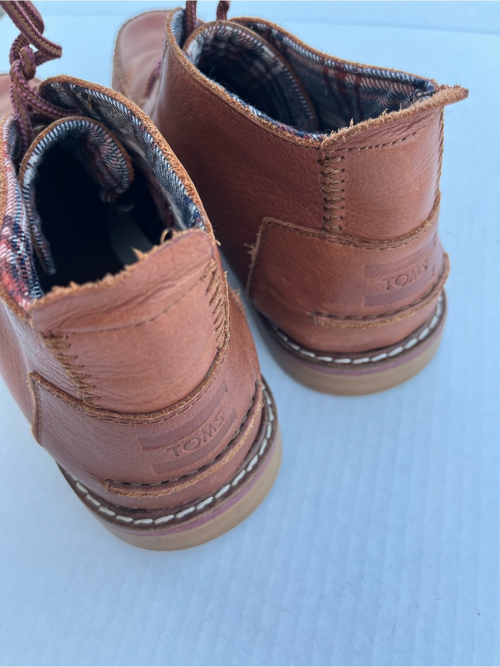 Toms Men Brown Leather Lace-Up Casual Boots Leather Boots Sz 11 - Picture 3 of 7